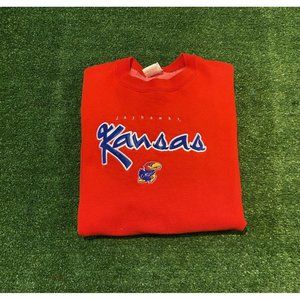 Vintage Kansas jayhawks crewneck extra large sweatshirt red adult basketball y2K